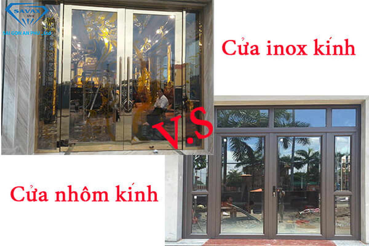 So sánh cửa nhôm và cửa inox kính
