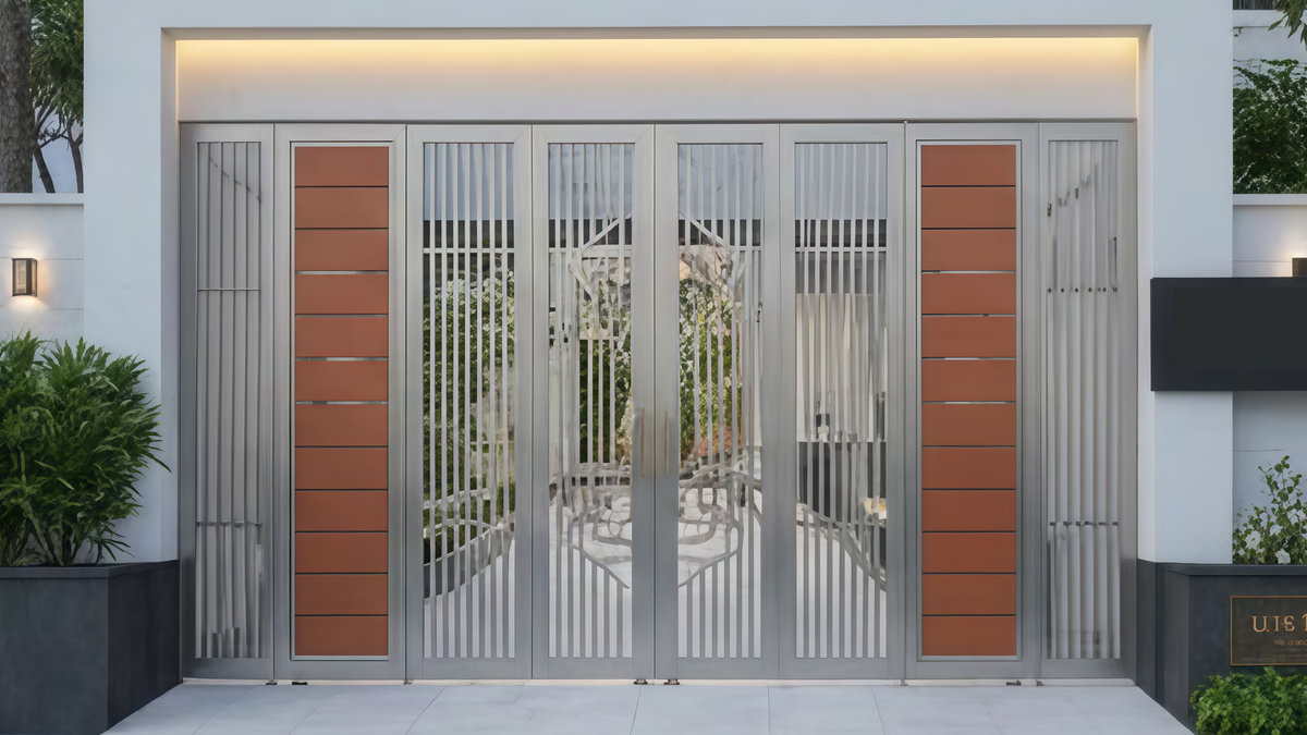 Báo giá cửa inox 4 cánh sơn tĩnh điện chi tiết