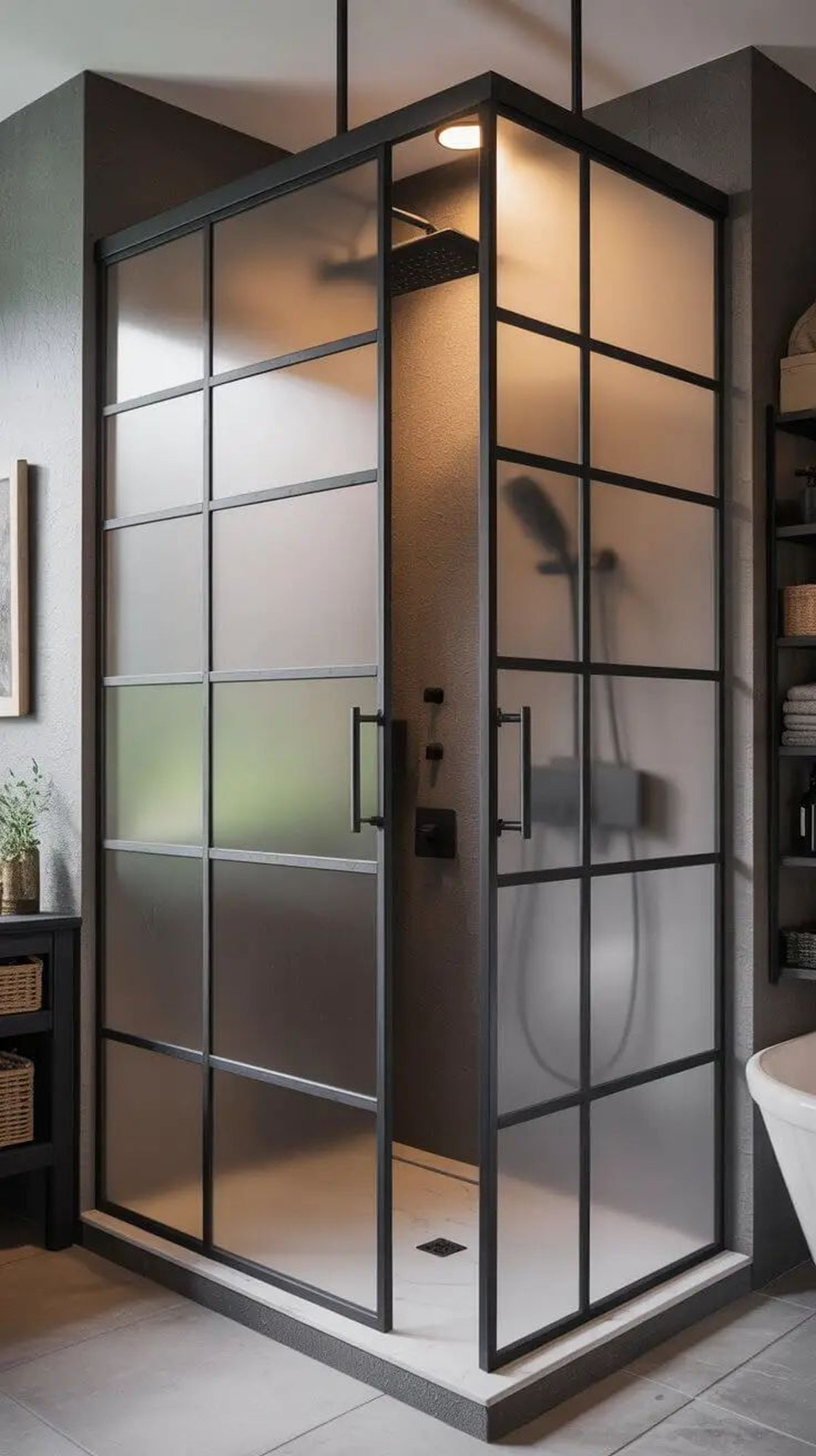 Cabin tắm 90 độ khung inox