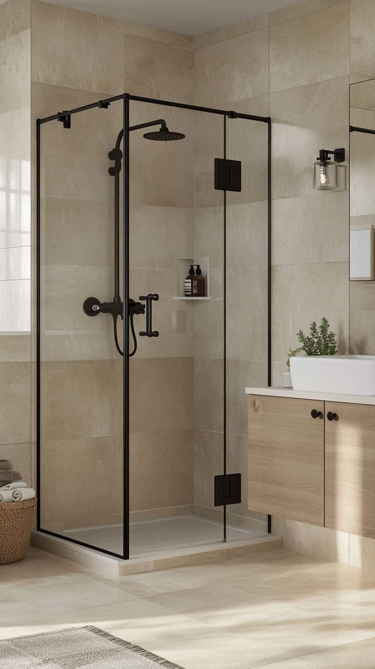Cabin tắm 90 độ kính cường lực
