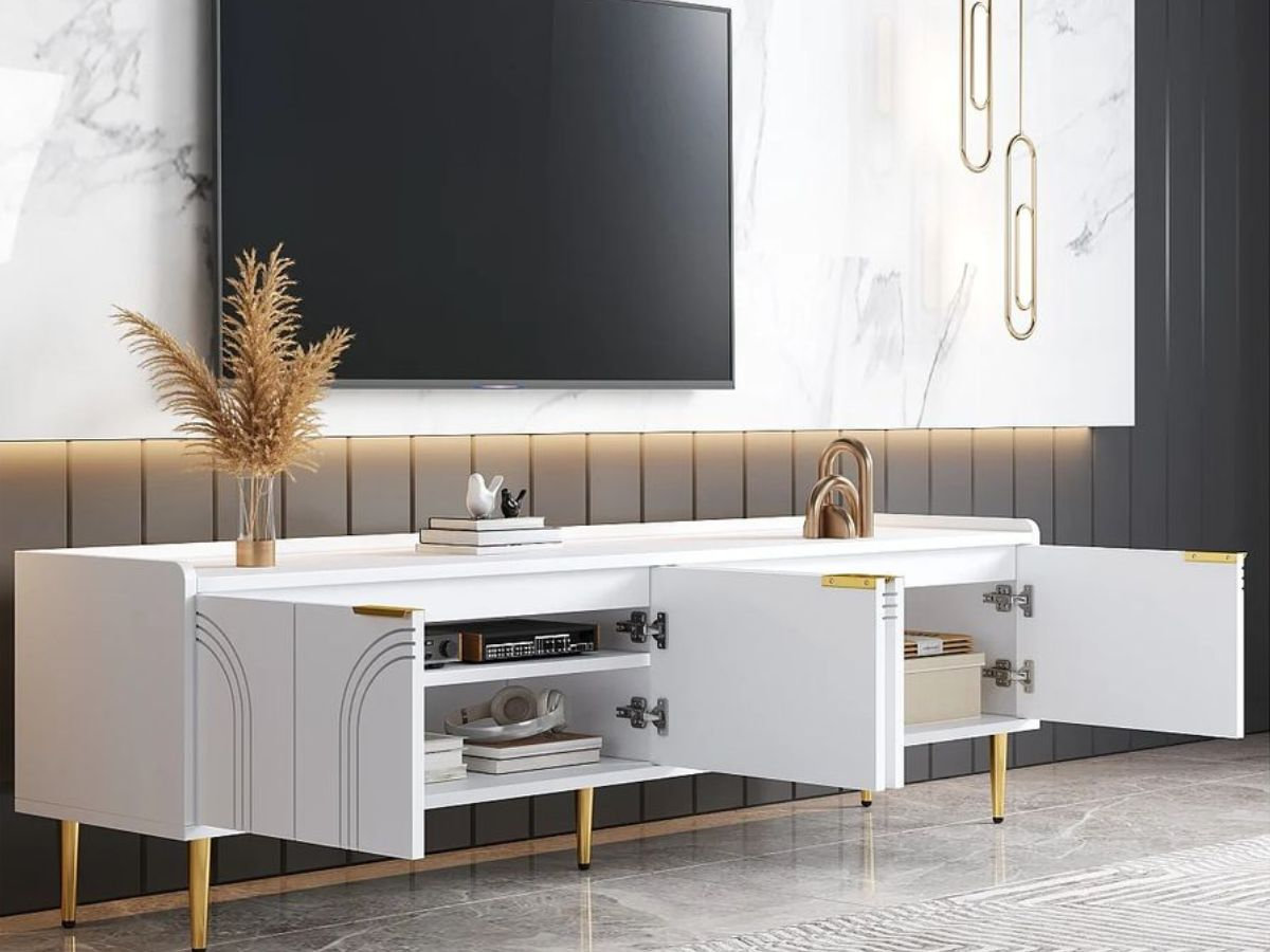 Kệ tivi inox kính