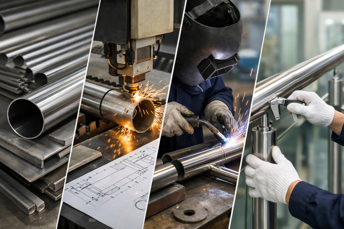 Lan can tay vịn inox