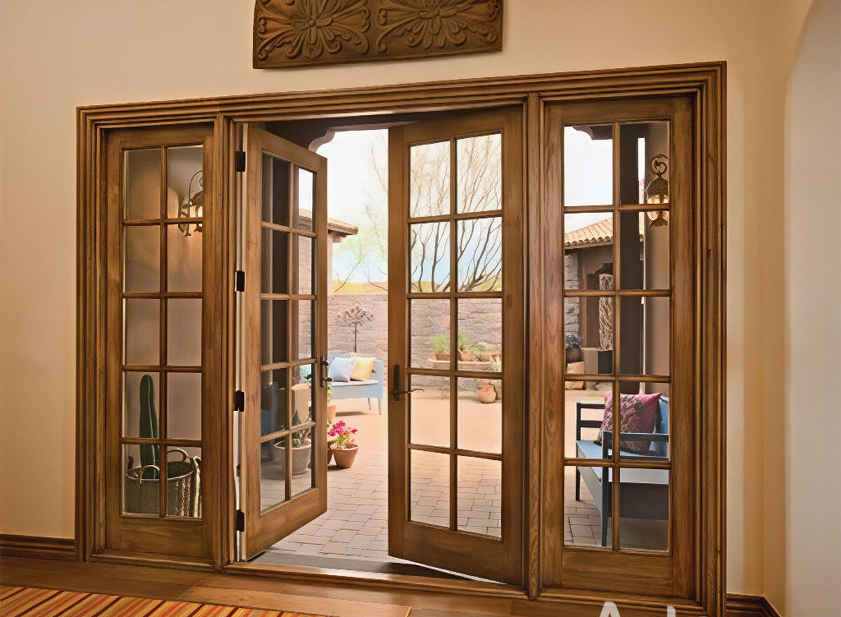 Lắp đặt cửa inox 4 cánh sơn tĩnh điện