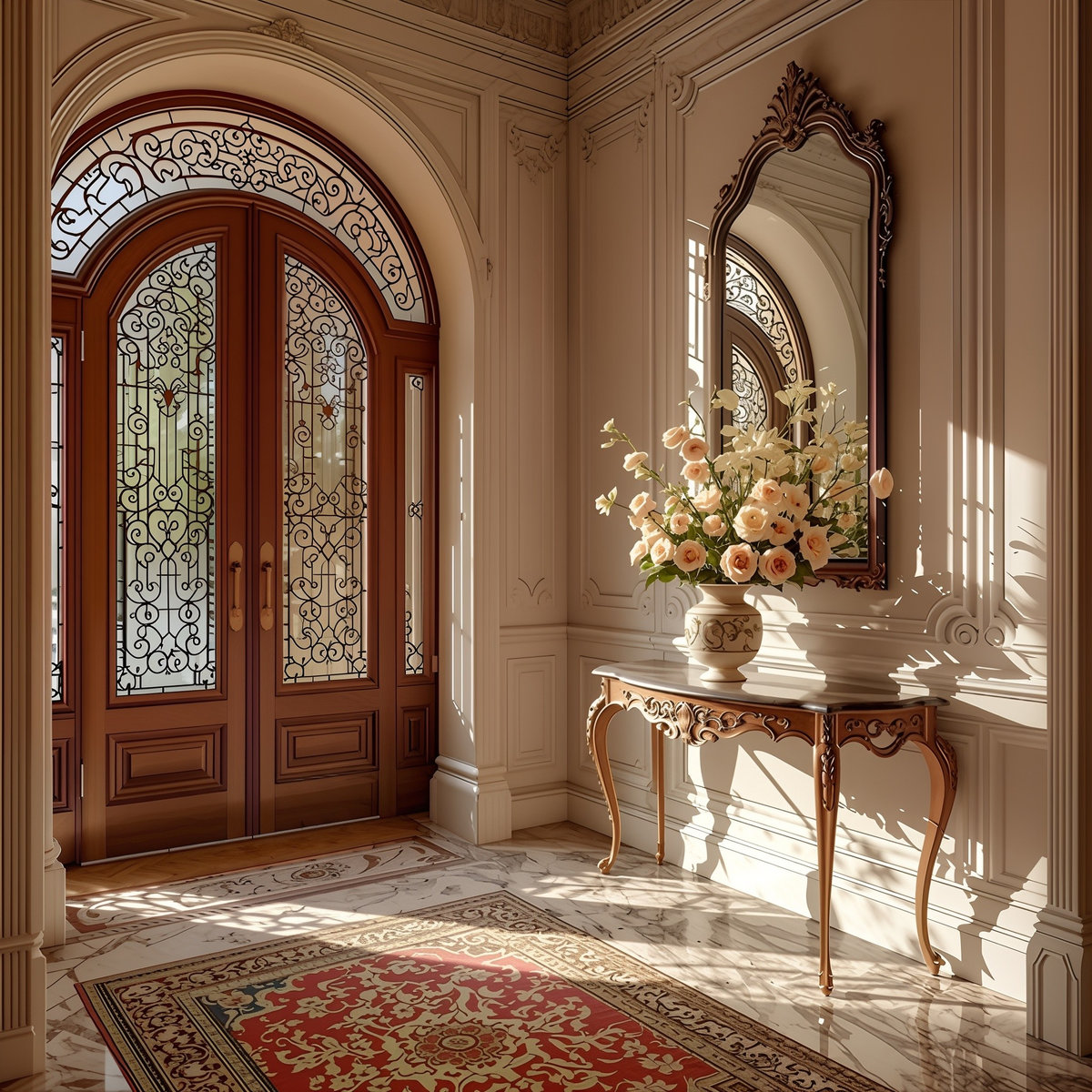 Mẫu cửa kính vòm biệt thự sang trọng