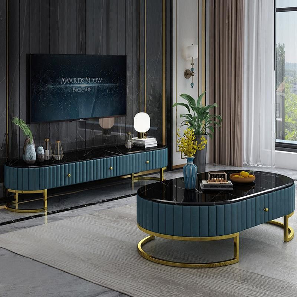 Mẫu kệ tivi inox hiện đại