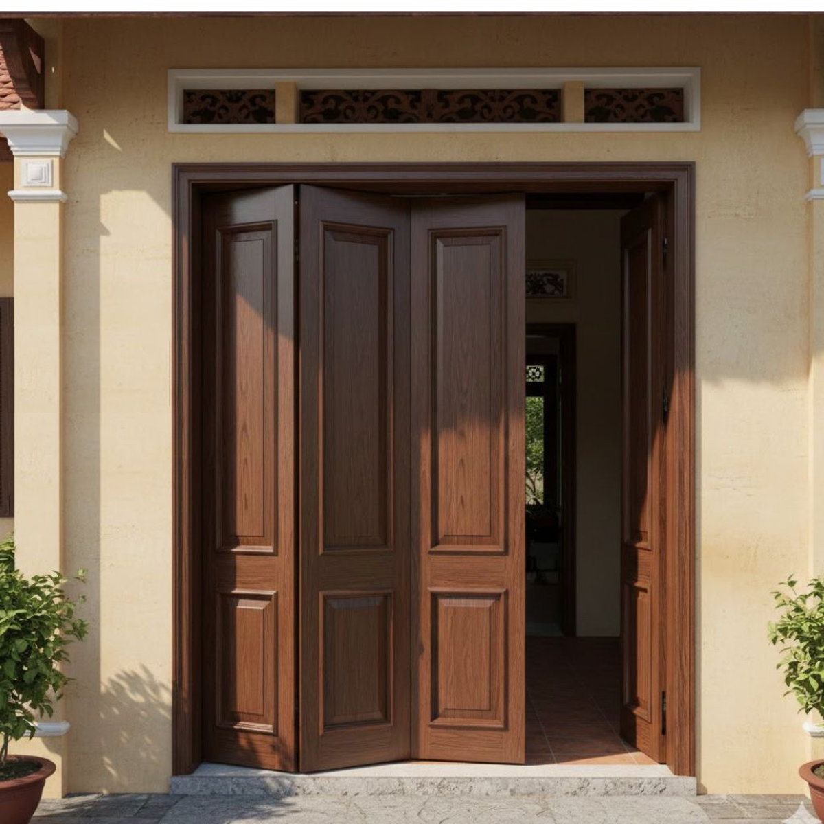 Vị trí lắp cửa inox giả gỗ