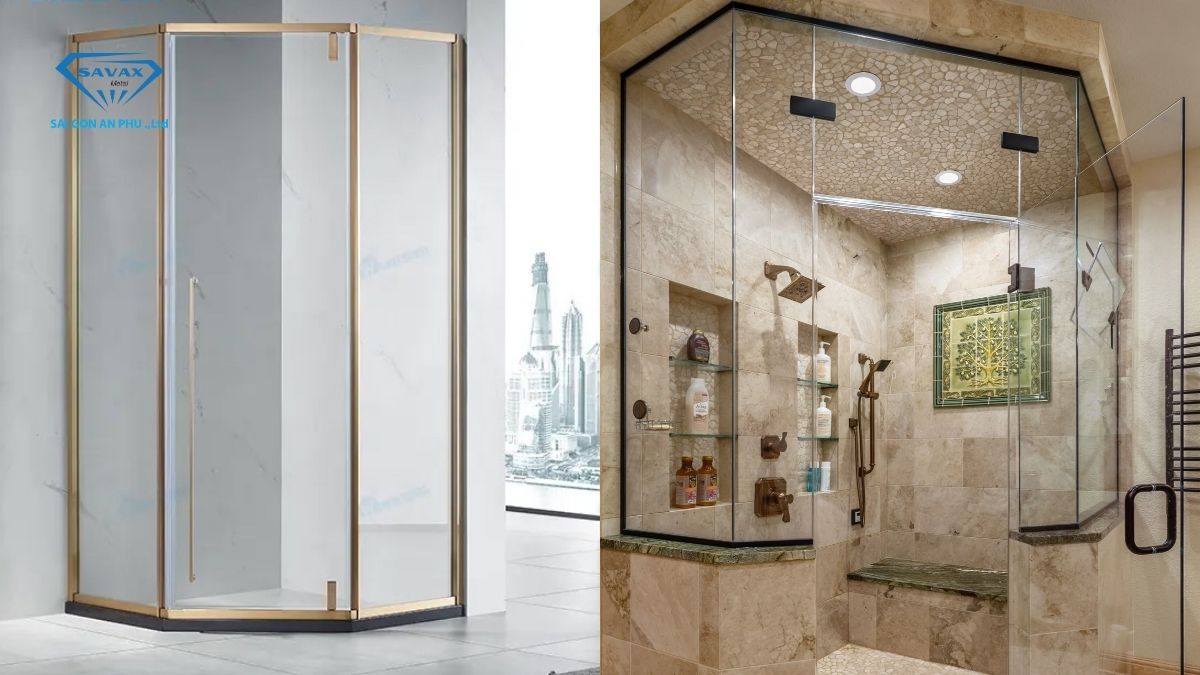 Cabin tắm 135 độ cửa quay