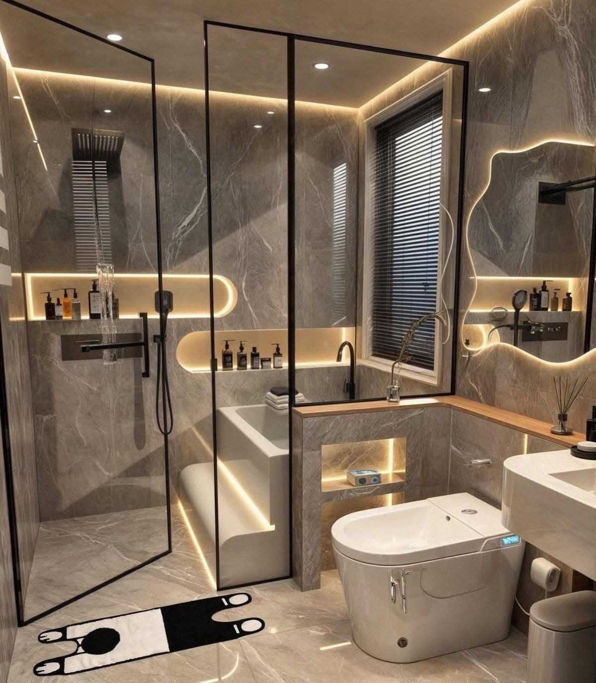 Cabin tắm 180 độ đẹp