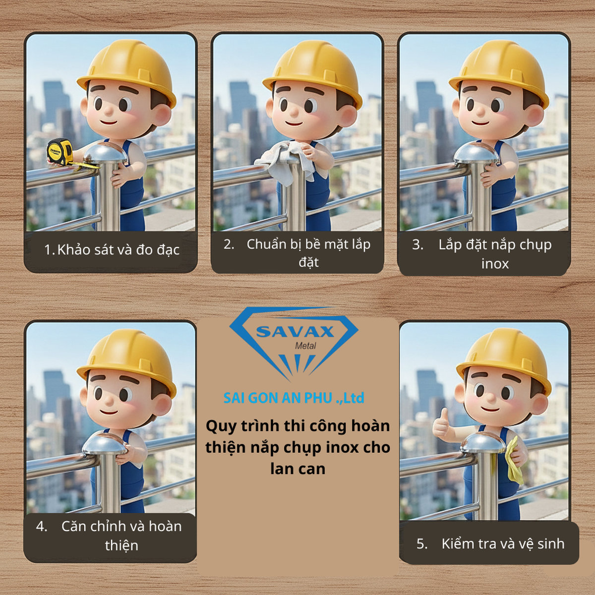 Địa chỉ lắp đặt nắp chụp inox lan can giá tốt