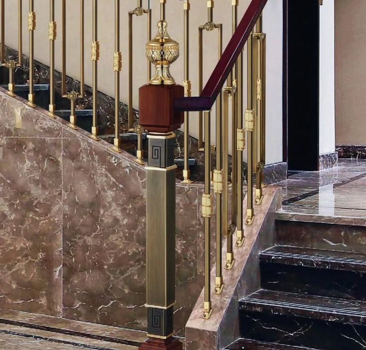 Địa chỉ lắp đặt trụ cầu thang inox ốp gỗ uy tín