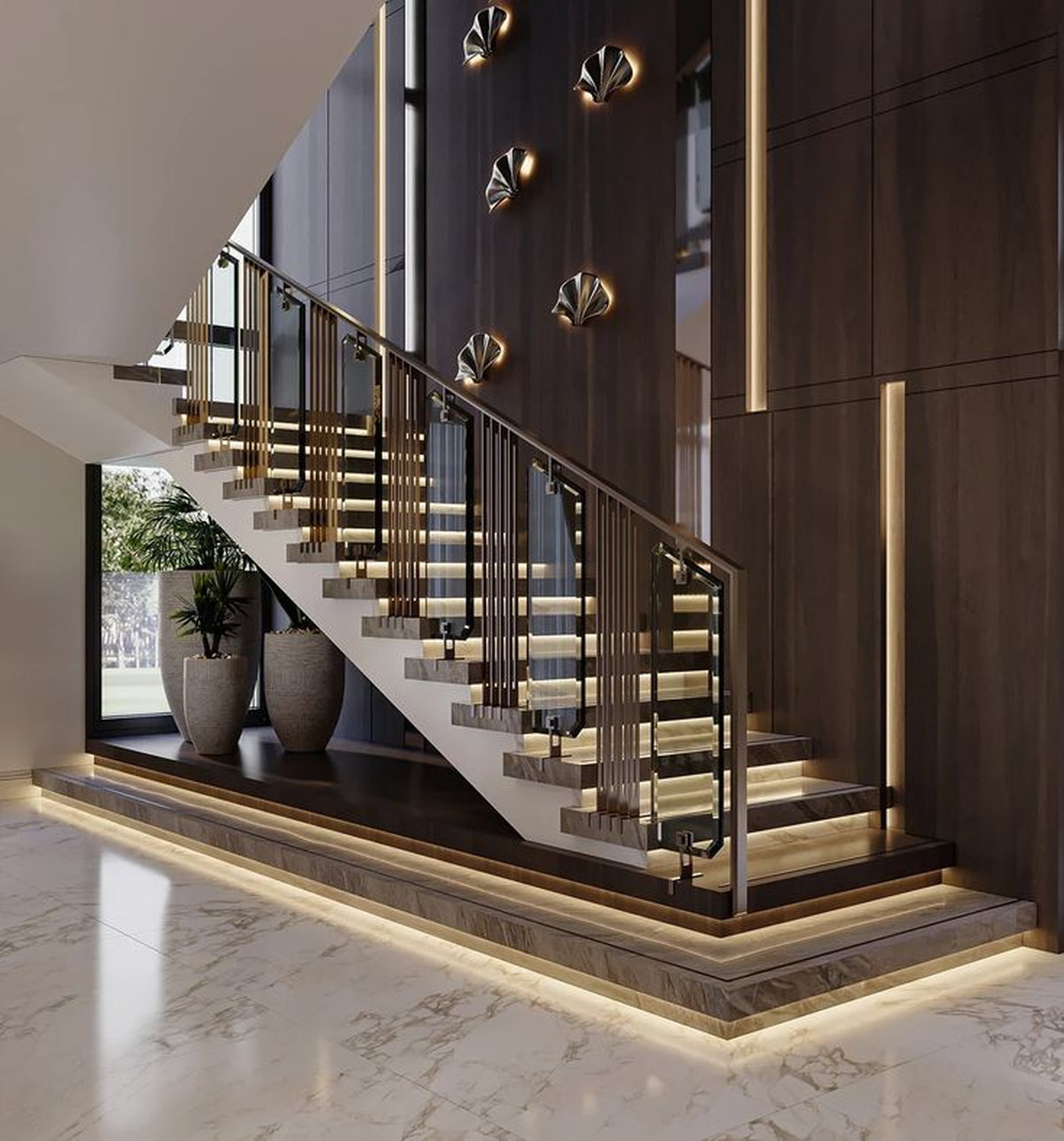 lan can cầu thang kính inox giá rẻ