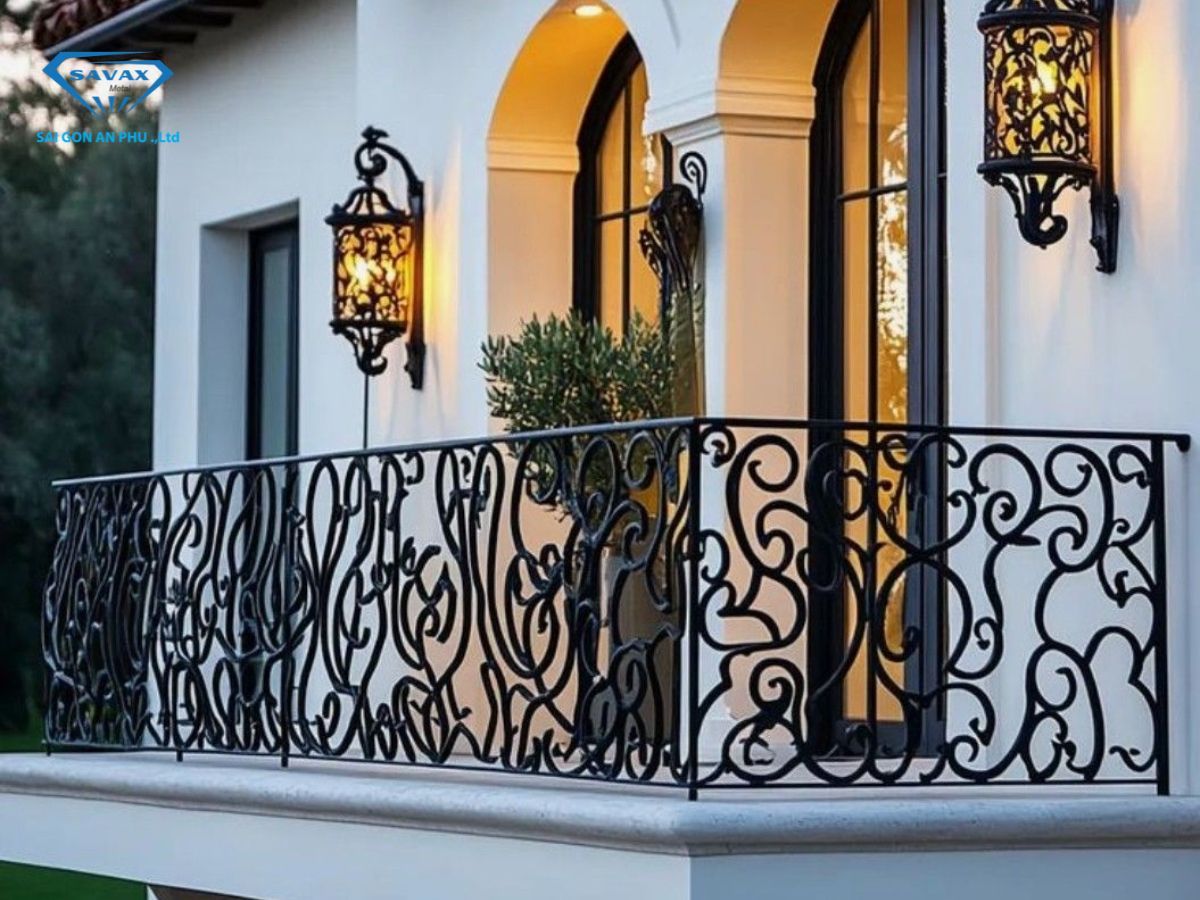 Lan can inox màu đen