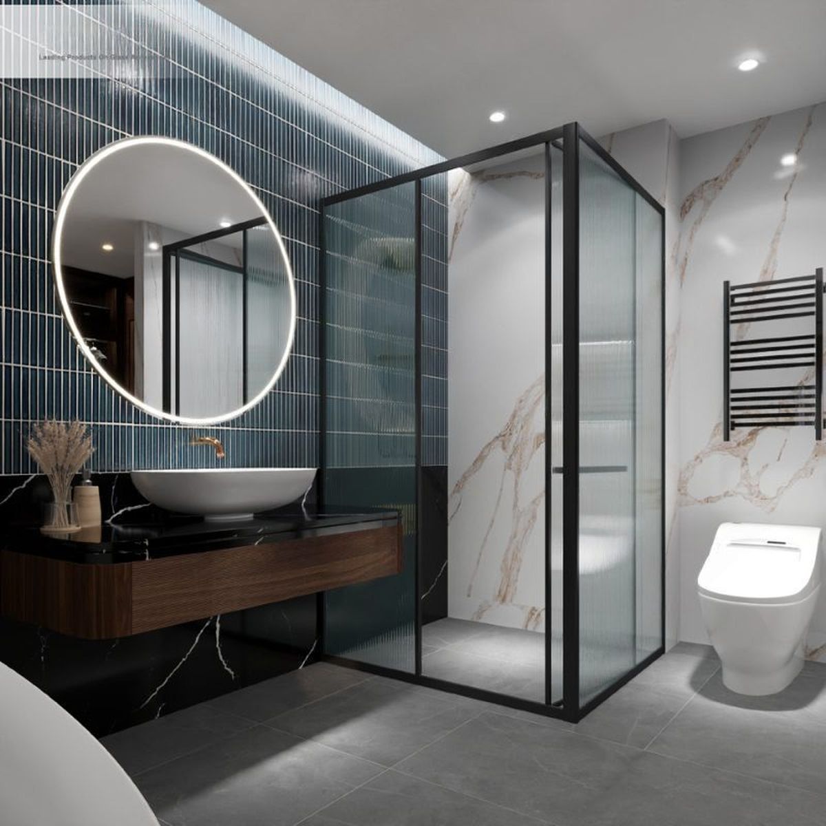Lắp đặt cabin tắm 90 độ hiện đại
