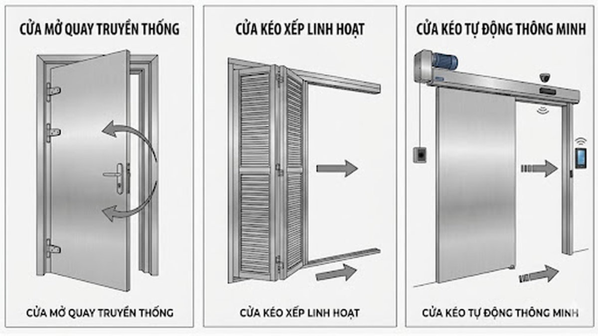 Mẫu cửa inox 1 cánh đơn giản