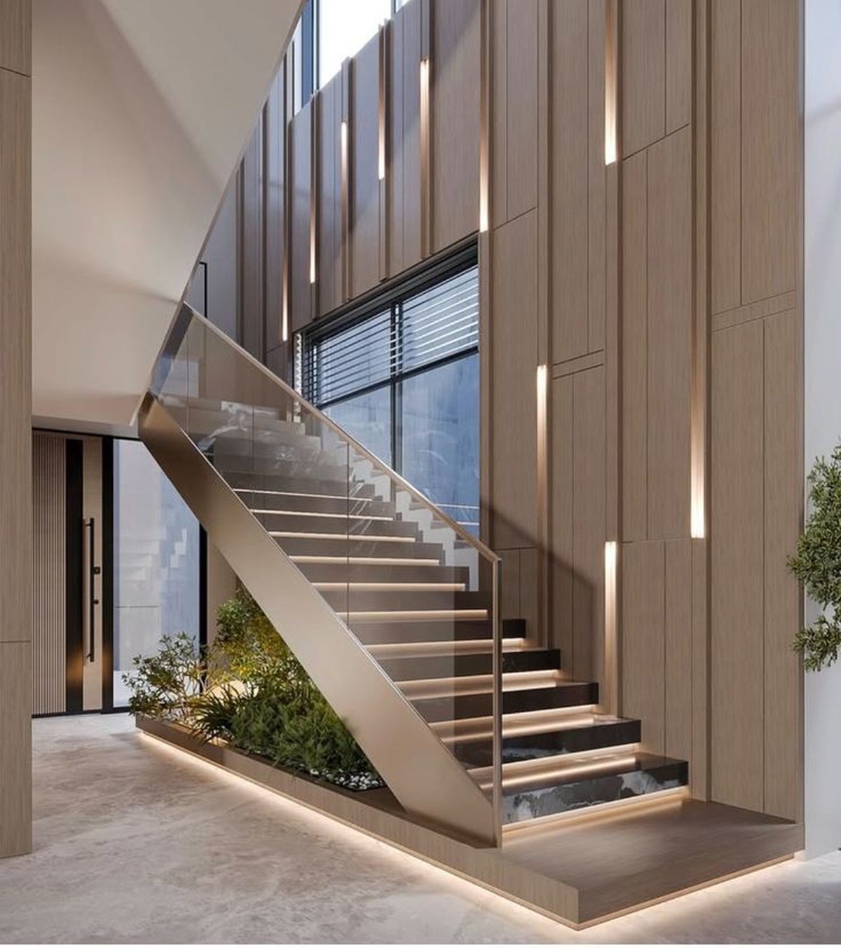 Mẫu lan can cầu thang kính inox