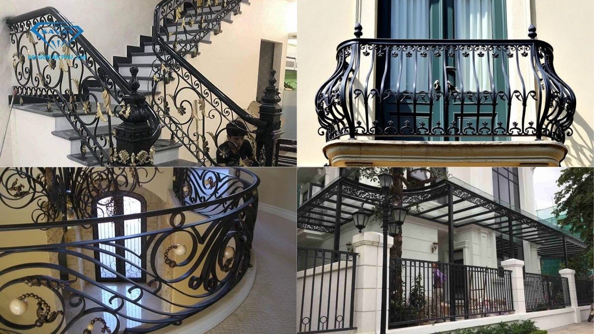 Các mẫu lan can inox màu đen