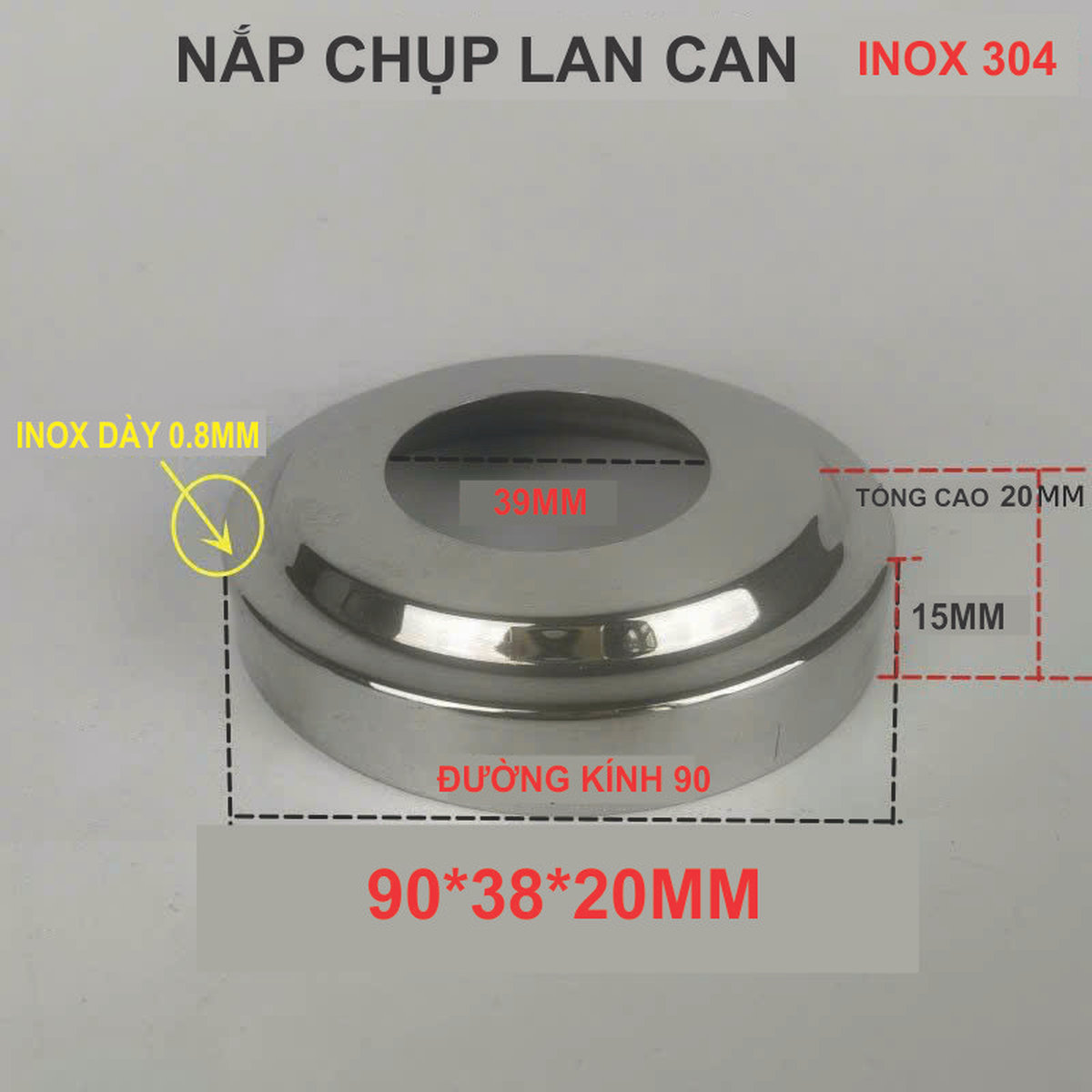 Nắp chụp inox lan can giá tốt
