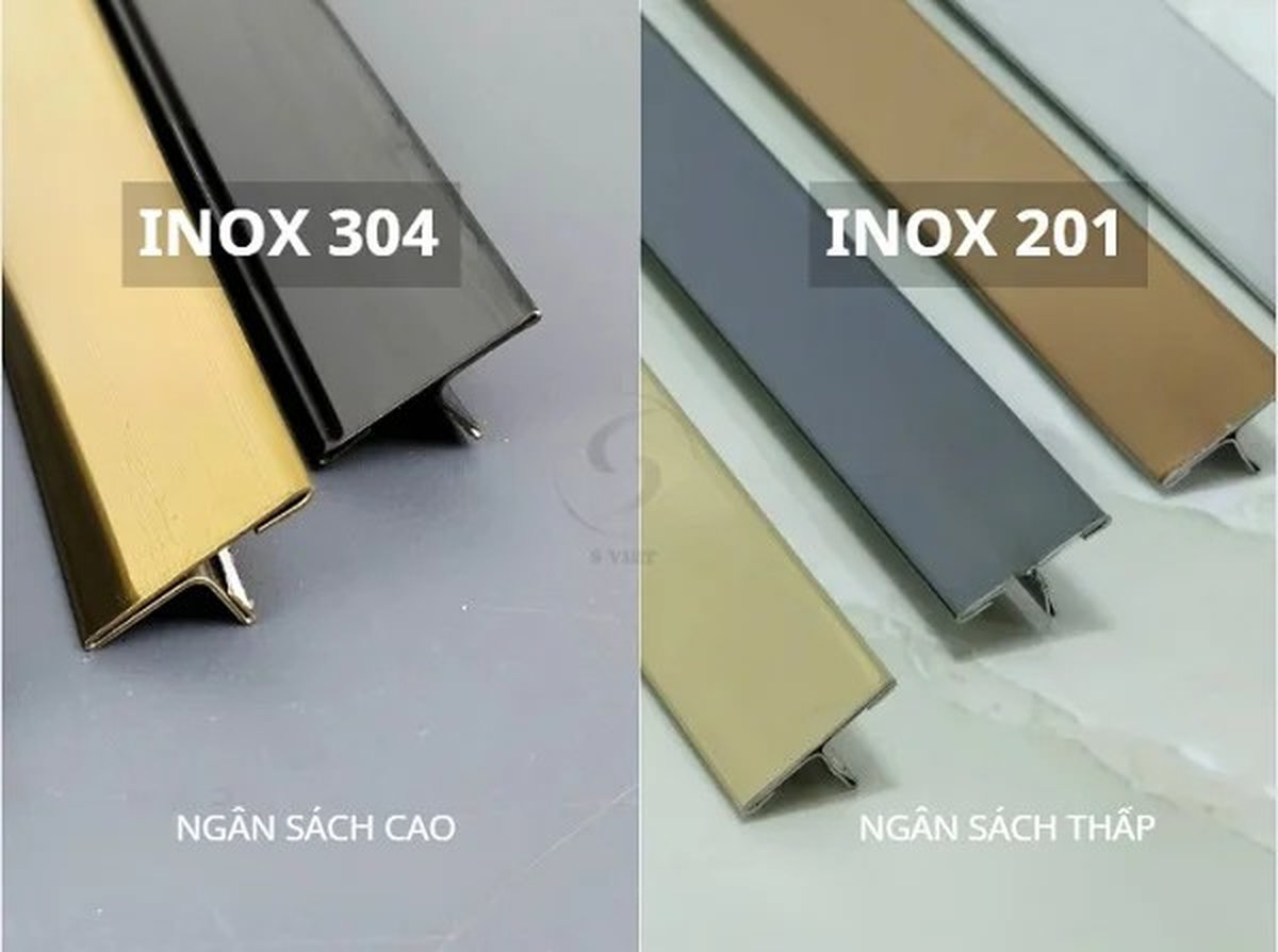 Nẹp t inox mạ vàng