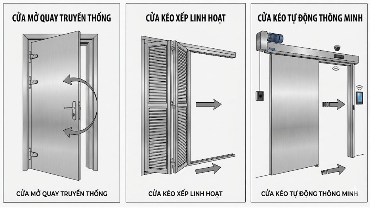 mẫu cửa inox 1 cánh đơn giản