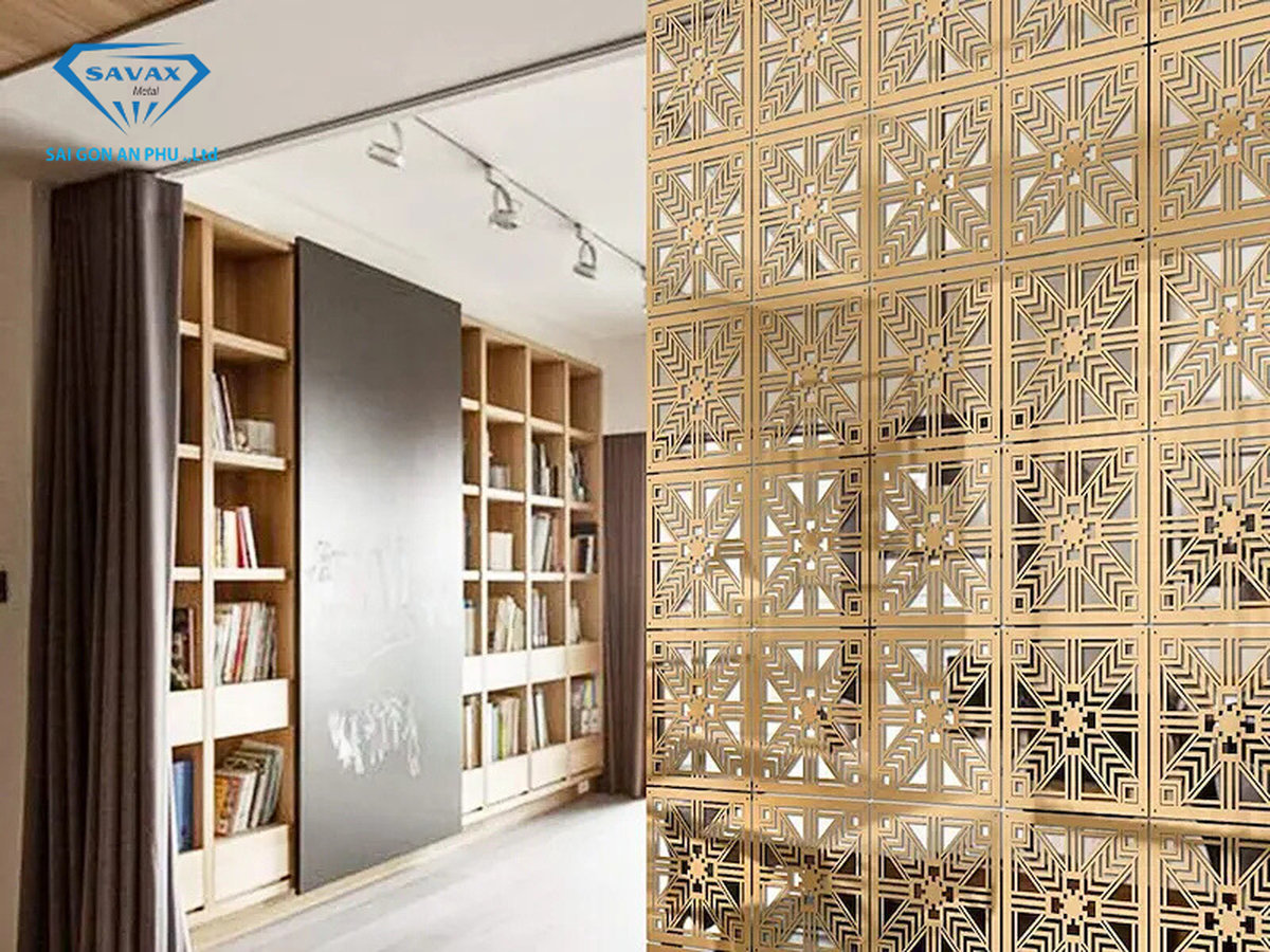 Vách inox mạ vàng