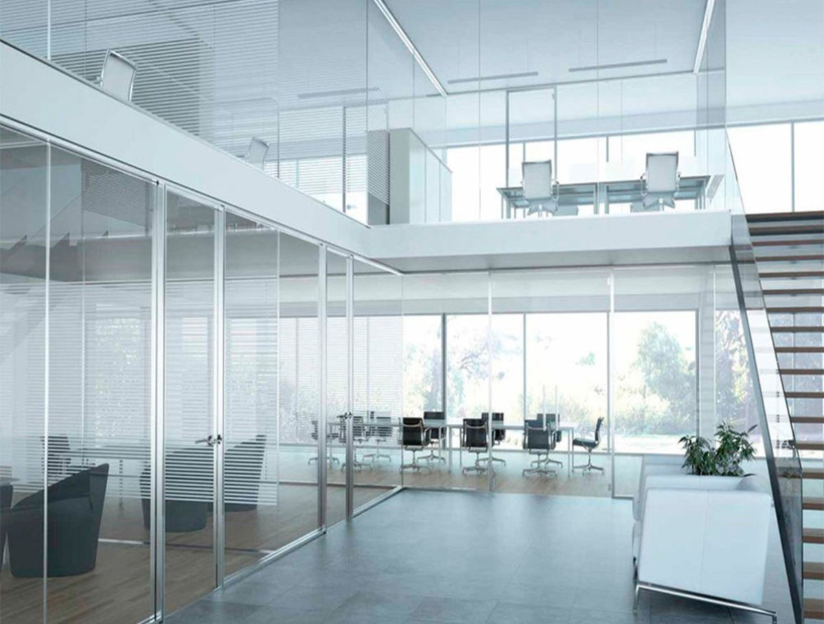 Vách kính khung inox