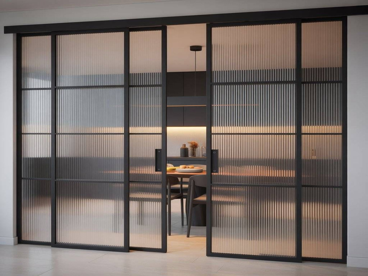 Cửa tự động khung inox hiện đại