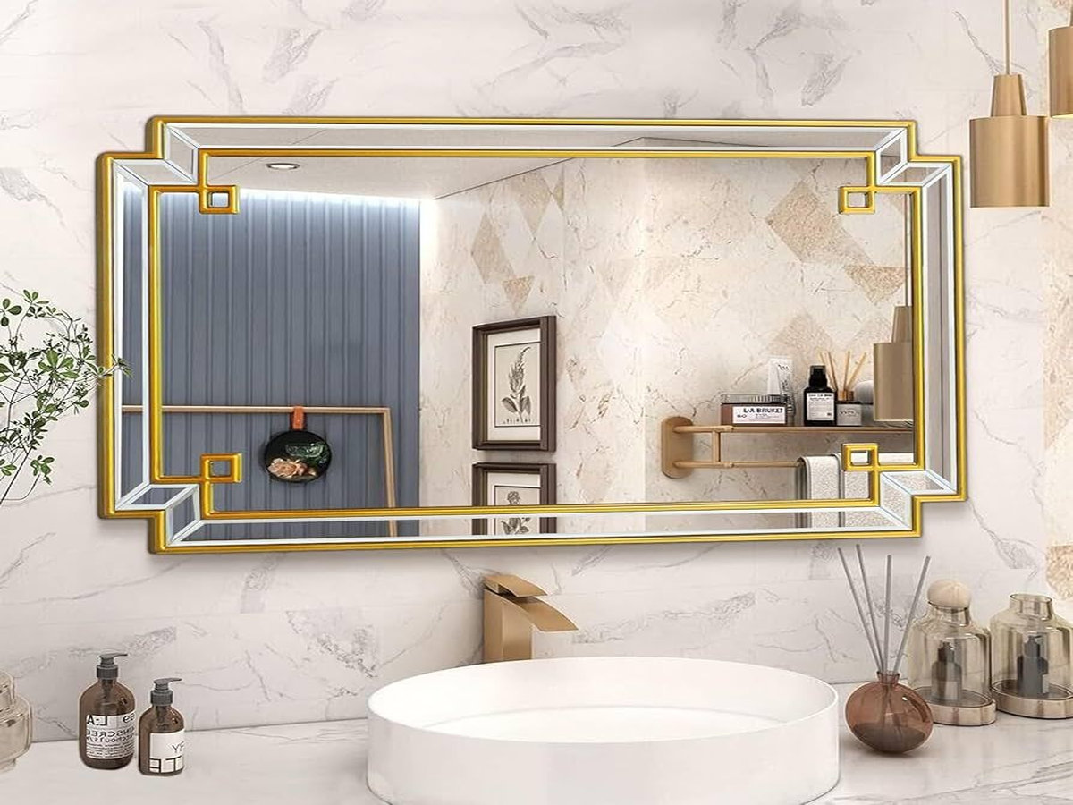 Khung gương inox mạ vàng