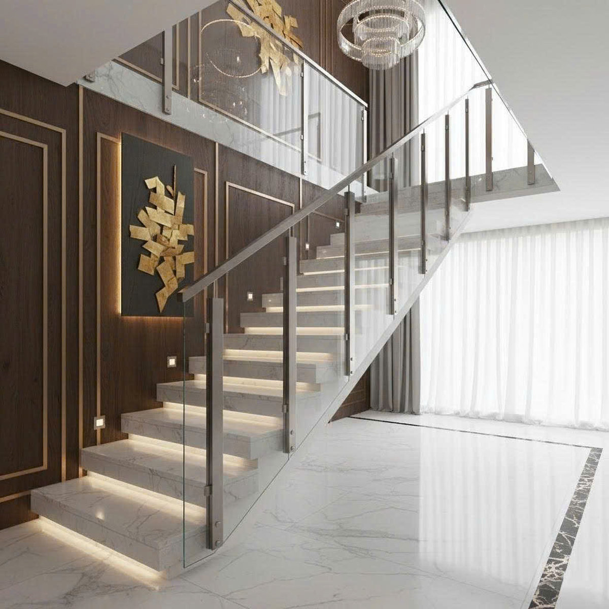 Trụ cầu thang inox tấm